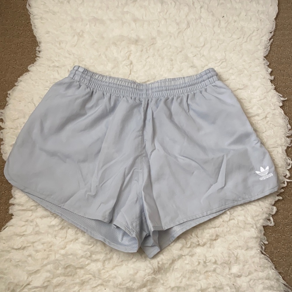 ADIDAS Women’s Light Blue Flowy Drawstring Shorts Sz M